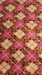 Cotton Argyle Fabric Pink Multi Color 42″w X 35″ Unbranded
