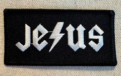 JESUS PATCH RELIGIOUS God Christian LIGHTNING BOLT embroidered iron-on NAMETAG