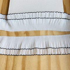 2 Yards Snow White Chiffon Double Layers Ruffled Trim /Sewing/Crafts/2.75″ Wide