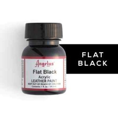 Angelus Acrylic Leather Paint Water Resistant Flat White/Flat Black Color 1 oz