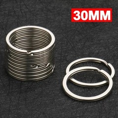 100/50 PCS Stainless Steel Key Rings Split Hoop-30/25/20mm DIY Flat Metal Chains