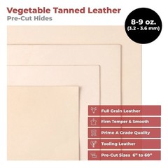 ELW Vegetable Tanned Leather 8-9 Oz. (3.2-3.6mm) Thickness Leather Cowhide