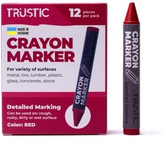 Universal Crayon Wax Marker for Industrial and 12 Count (Pack of 1), Red