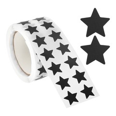 1/2″ Star Stickers, 1000 Pcs Semi Gloss Labels for Teacher Supplies, Black