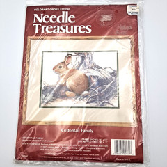 Colorart Needle Treasures Stamped Cross Stitch Cottontail Family #02560 New