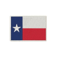 Texas State Flag Patch Embroidery Iron On LONE STAR White Border-Small 1-5/8″
