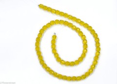 Czech Fire Polished Round Faceted Glass Beads in Citrine yellow, 3-4-6-8-10mm