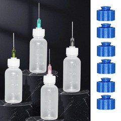 6Pc 30ml Clear Precision Applicator Bottle ,12Pcs Needle Tip, Squeeze Bottle NEW