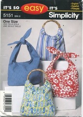 Simplicity 5151 Bags Purses Easy Sewing Pattern Uncut