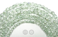 Czech Fire Polished Round Faceted Glass Beads Crystal Viridian, Preciosa green