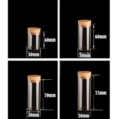 Wholesale 15-60ML Tiny Clear Glass Bottle Empty Transparent Cork Vials With Cork