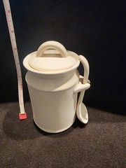 Ready to Paint Ceramic Bisque Storage Container with Spoon
