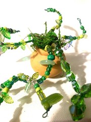 Green Beaded Plant In 2 Inch Rounded Terra Cotta Pot–Handmade