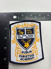 BIBLE VERSE PHILIPPIANS 4:13 Ireland DUBLIN CHRISTIAN ACADEMY School Patch 57MZ