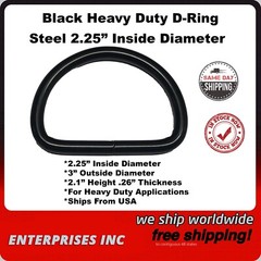 Dee Rings D-Ring 2.25″ Inside Diameter Black Steel Welded Heavy Duty USA SELLER