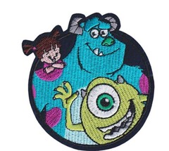 Monsters Inc Cast Embroidered 3.5 Inches in Diameter Iron on Patch