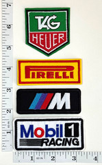 Embroidered 4-Patch Set- Racing – Sponsor – Mobile 1 – BMW – Pirelli – TAG H