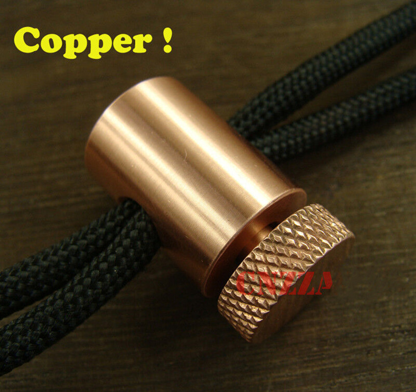 2pk Heavy duty Copper Lanyard stopper Toggle Bead Paracord beads Knife LB171B