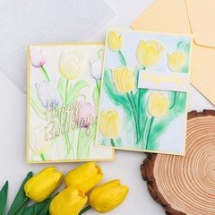 Tulip Flower 3D Embossing Folder for Card Making Diy Scrapbooking Texture Fades