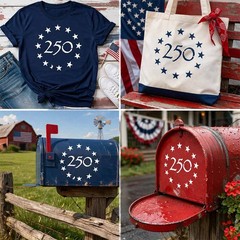 USA 250 Anniversary Stencil – American Flag, 4th of July, Betsy Ross 1776