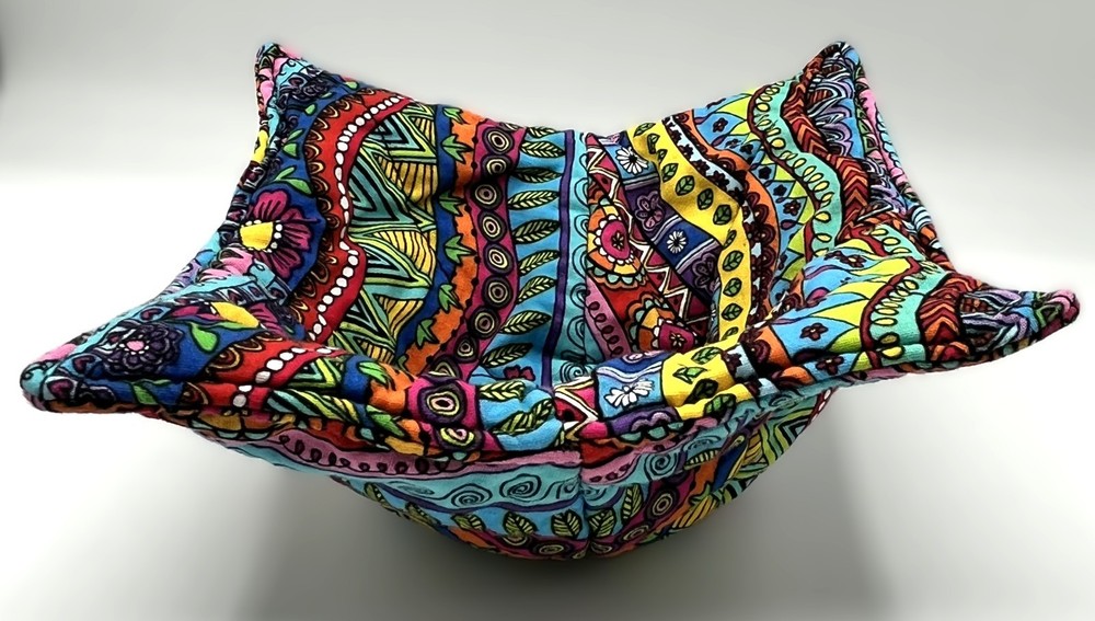 Handmade Quilted Fabric Bowl Cozy / Trinket Dish / Catch-All Colorful Washable