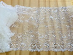 Stretch Snow White French Border Lace Trim for Sewing/Crafts/Lingerie/9” Wide