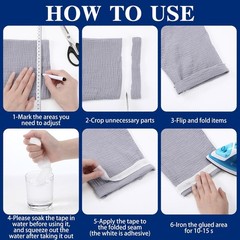 3Pcs Hemming Tape for Pants Jeans Suit Iron-On Instant Hem Tape No Sew 79″ USA