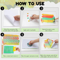 Gel Printing Plate Kit, Complete Printmaking Set with 8″ X 10″ + 5″ X 7″ Gelatin
