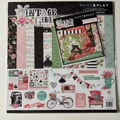 Photoplay 12×12 Scrapbook Kit-Variation-Vintage Girl, Julie Nutting, Maid Plaid,