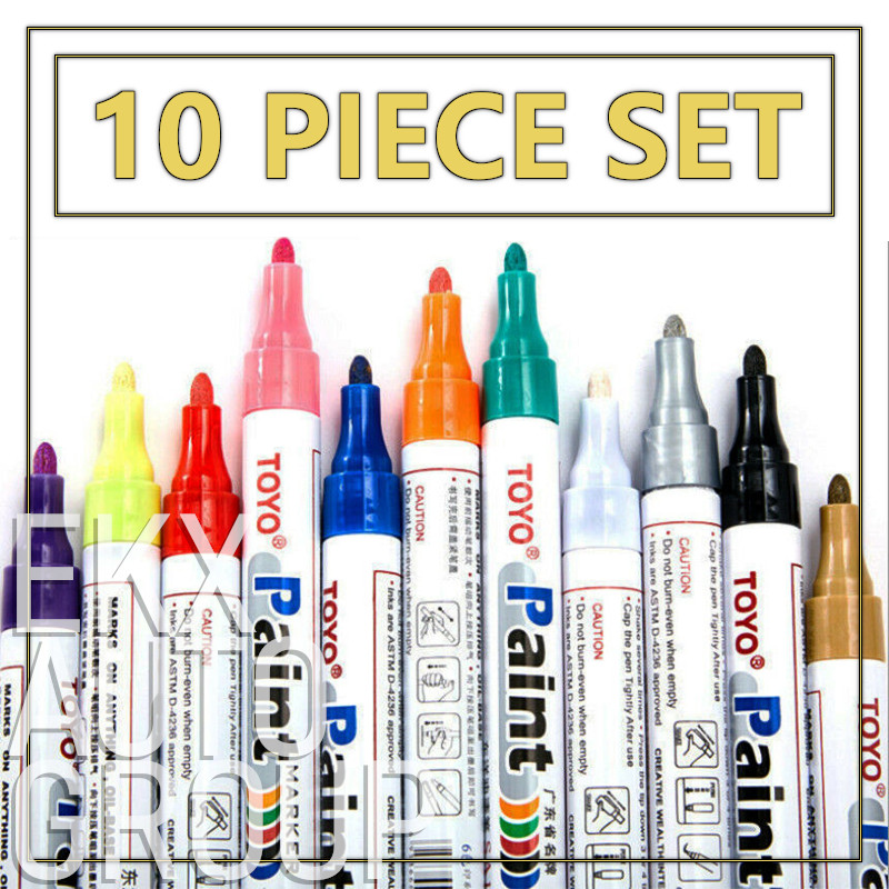 10Pcs Waterproof Permanent Paint Marker Pen For Car Tyre Tire Tread Rubber Metal