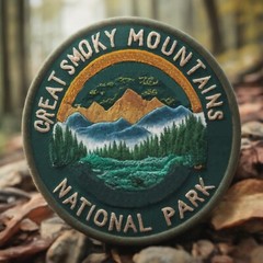 Great Smoky Mountains National Park Patch Iron-on Applique Nature Badge, Forest