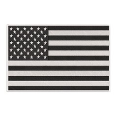 AMERICAN FLAG EMBROIDERED PATCH BLACK WHITE USA US iron-on Applique Best Quality