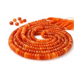 Natural Orange Carnelian Rondelle Beads 4 – 6mm 13” Strand Healing Gemstone
