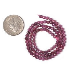 Natural 4mm Faceted Round Beads – 16 Inch for Jewelry Making – Ruby