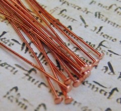 COPPER HEADPINS 21 gauge 2 inch 3 inch 4 inch ~ No Lead No Nickel Head Pins