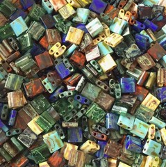Tila-Mix Bead Two Hole Japanese Miyuki Seed Beads Picasso Mixed-10grams