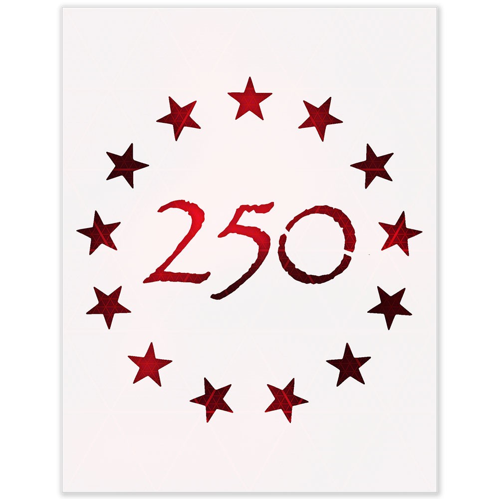 USA 250 Anniversary Stencil – American Flag, 4th of July, Betsy Ross 1776