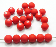 500 Red Matte Neon Beads Acrylic Round Beads 6mm(0.24″) Small Spacer