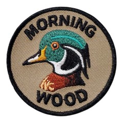 Morning Wood Mallard Duck EMROIDERED IRON ON FUNNY PATCH 2.5″
