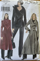 EASY Vogue 8307 Asymmetrical Swing COAT & Moto JACKET sewing pattern 14-20 UNCUT