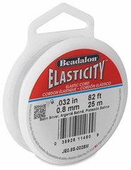 Elastic Beading Cord .8mm 25 Meters. 82ft Clear Beadalon Stretch Cord Elasticity