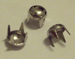 CraftbuddyUS 100pcs 6mm Silver Round Dome Prong Studs Fashion DIY Bags, Shoes
