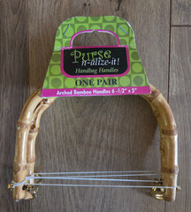 Purse-n-Alize-it Purse Handle Pair Bamboo Arched Handles – 6.5 X 5”