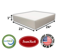 FoamRush 21″ x 24″ High Density Upholstery Foam Seat Cushion Medium Firm USA