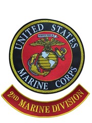 Large 11 Inch US Marines 2nd Marine Division Sew On Back Patch – USMC MC-2