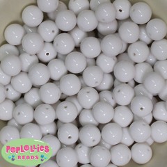 14mm White Acrylic Solid Bubblegum Beads Lot 20 pc. chunky gumball