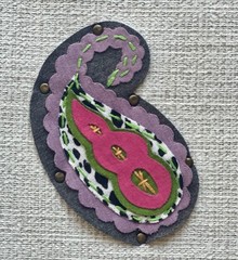 STAR PATCH T-ART Purple, Green, Brown Leopard NO SEW Fabric With Brads Patch