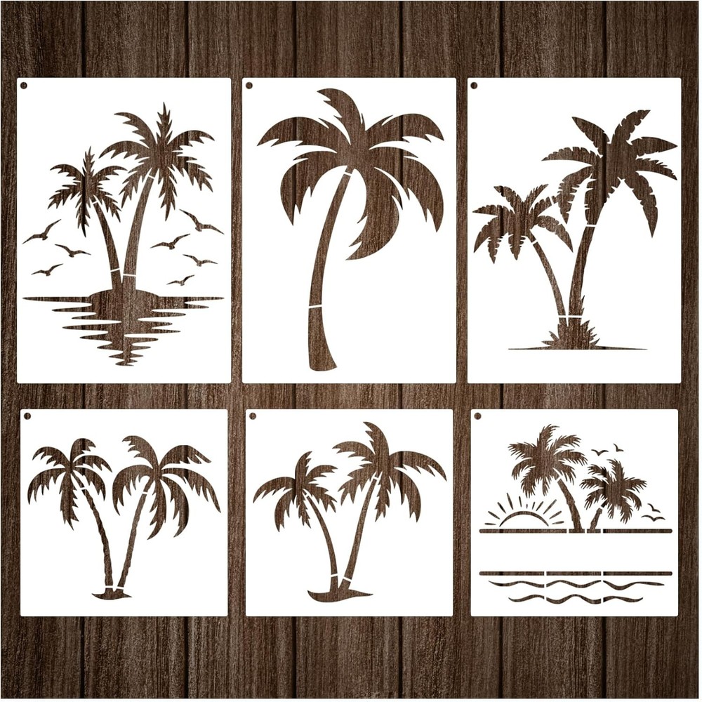 Palm Trees Stencils Template Reusable Beach Stencils for Painting on Wood Cra…