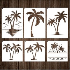 Palm Trees Stencils Template Reusable Beach Stencils for Painting on Wood Cra…