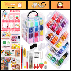276 Pack Embroidery Floss Thread Kit – 210 Colors, 66 Accessories & Storage Box